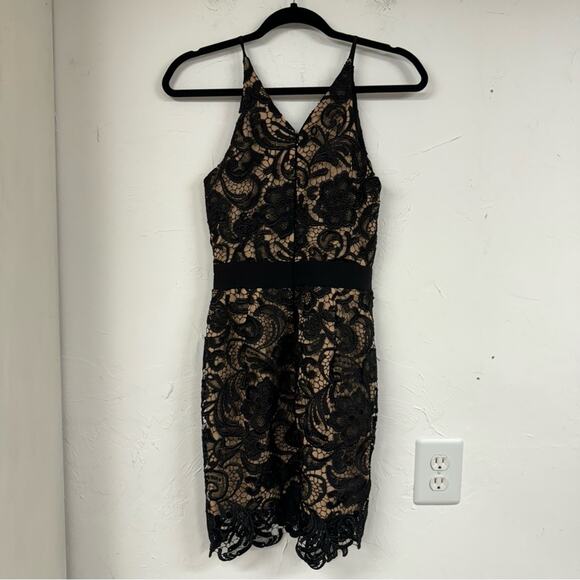 Dress The Population Black Lace Sleeveless Mini Cocktail Dress Womens XS Formal - Picture 10 of 14